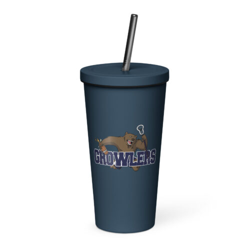 Growlers tumbler with a straw