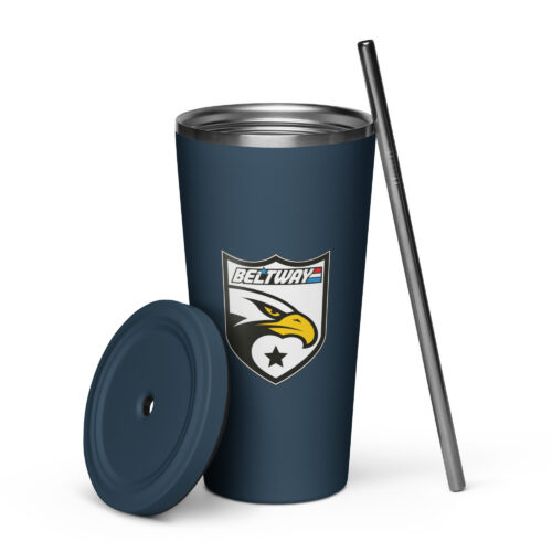 GI Beltway tumbler with a straw