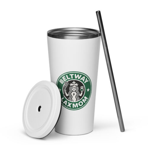 Insulated tumbler with a straw