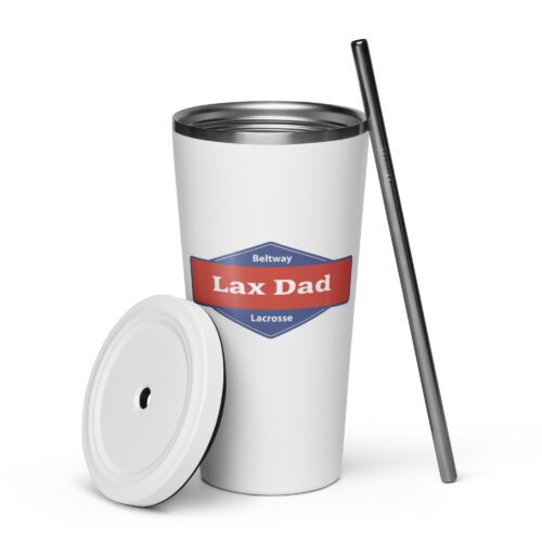 Lax Dad tumbler with Straw
